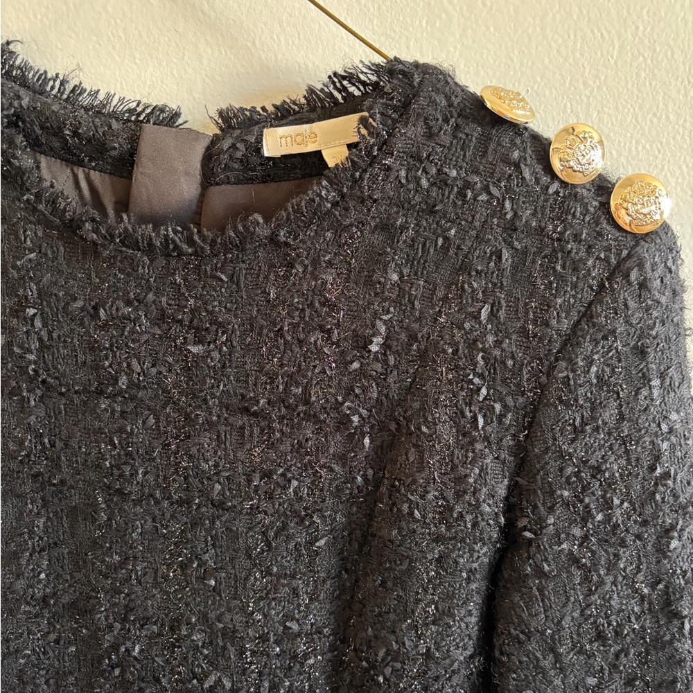 Maje Black Tweed Dress